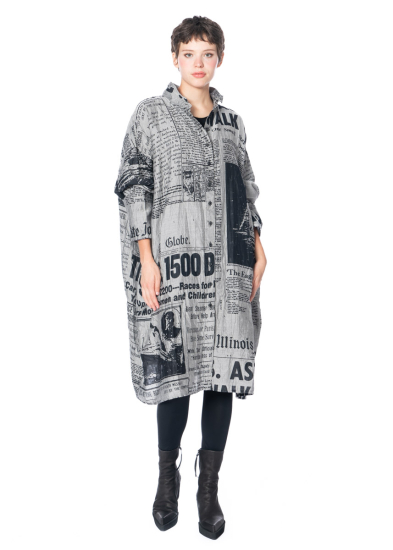 RUNDHOLZ DIP, iconic dress with newspaper print 2242020903