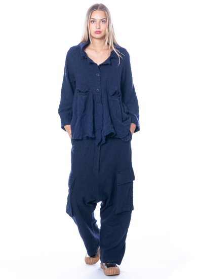 RUNDHOLZ DIP, cozy low-crotched trousers with pockets in 100% virgin wool 2232190101