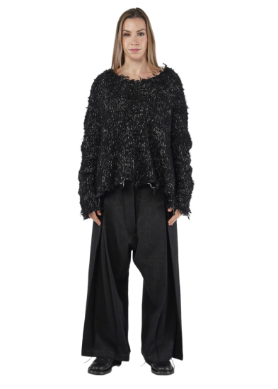 RUNDHOLZ, fransiger Pullover aus Alpakawolle 2251380701