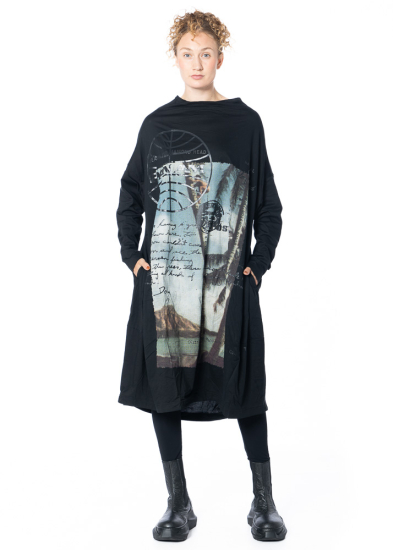 RUNDHOLZ DIP, Oversized Dress with Postcard Print 2252300906 - NOBANANAS - Image 6