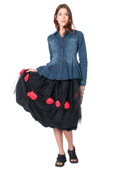PLUSLAVIE PLÜ, wrap skirt FLOWER MESH ON