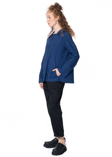 annette görtz, organic cotton blouse DORA with wide collar 