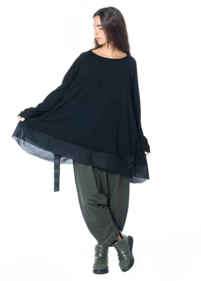 PLUSLAVIE PLÜ, wide jumper with tulle trim THE SQUARE