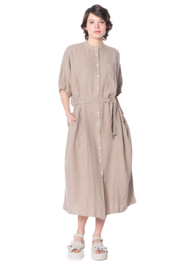 SoSUE, Leinenkleid COWBOY BUTTON DRESS LINEN