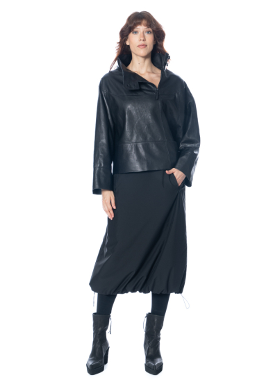 annette görtz, Leather Jacket SALMA with Stand-Up Collar - Nobananas - Image 3