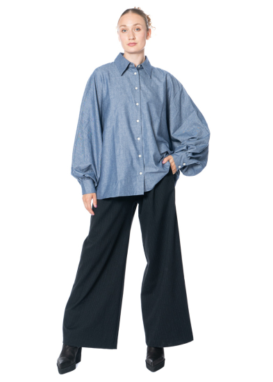 SoSUE, oversize denim blouse ANTONIA with wide sleeves