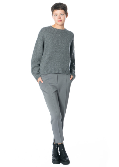 HENRY CHRIST, casual cashmere sweater with rib knit details