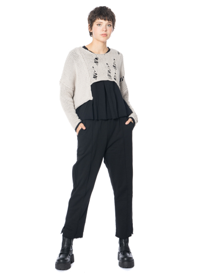 studiob3, sweat jersey pants FRANCK with vertical seams