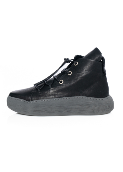 PURO, platform sneaker in super soft leather MARSHMELLO