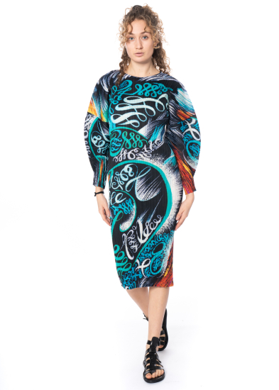 PLEATS PLEASE ISSEY MIYAKE, langes Kleid STORMY