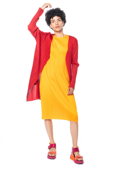 PLEATS PLEASE ISSEY MIYAKE, convenient dress MAY in orange