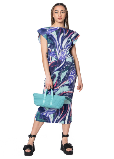 PLEATS PLEASE ISSEY MIYAKE, ärmelloses Kleid TARDIVO in Purple