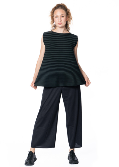 PLEATS PLEASE ISSEY MIYAKE, ärmelloses Top BOUNCE KNIT charcoal