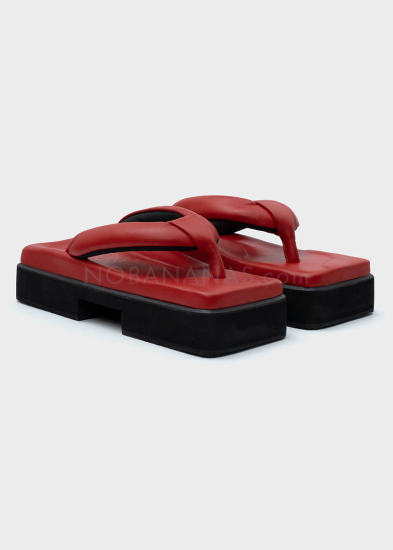 SINOBI, orthopädische Sandale Geta mit doppelter Sohle red