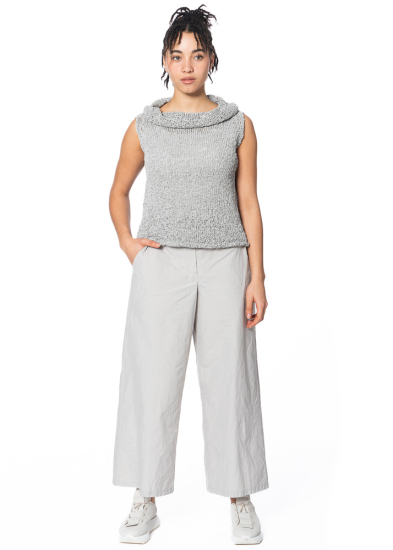 annette görtz, sleeveless knit top TIRI with rolled up collar 