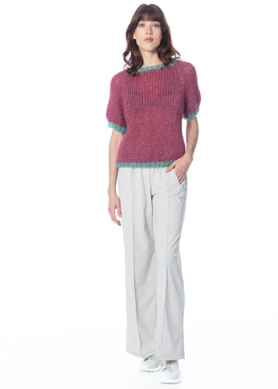 Atelier Basile, short-sleeved sweater TOPPY Currant