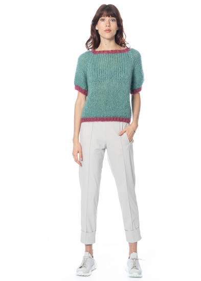 Atelier Basile, short-sleeved sweater TOPPY Meadow Green